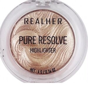 REALHER Pure Resolve Highlighter Champagne Shimmer Glow Face Makeup